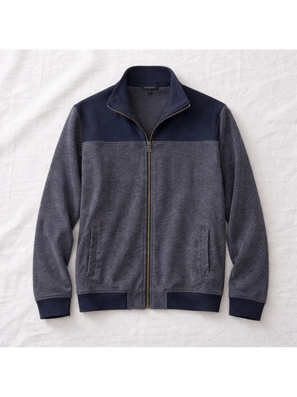 Banana Republic Men’s Zip Sweater Jacket Gray Navy Size L Business Casual